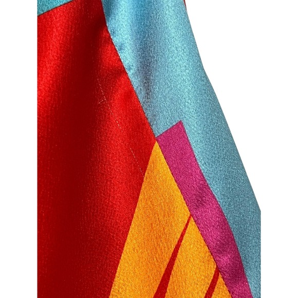 Liquorish Dress Womens US 6 Red Multicolor Wrap Midi Ruffle Sleeves Tropical - Picture 4 of 13